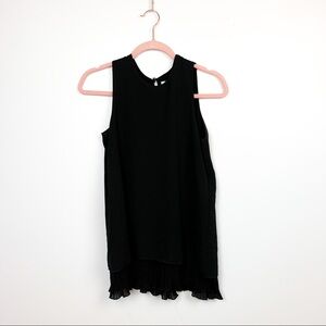 Made in Italy Black Flowy Ladies Sleeveless Blouse